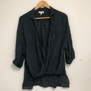 UO Silence + Noise black droopy blouse
